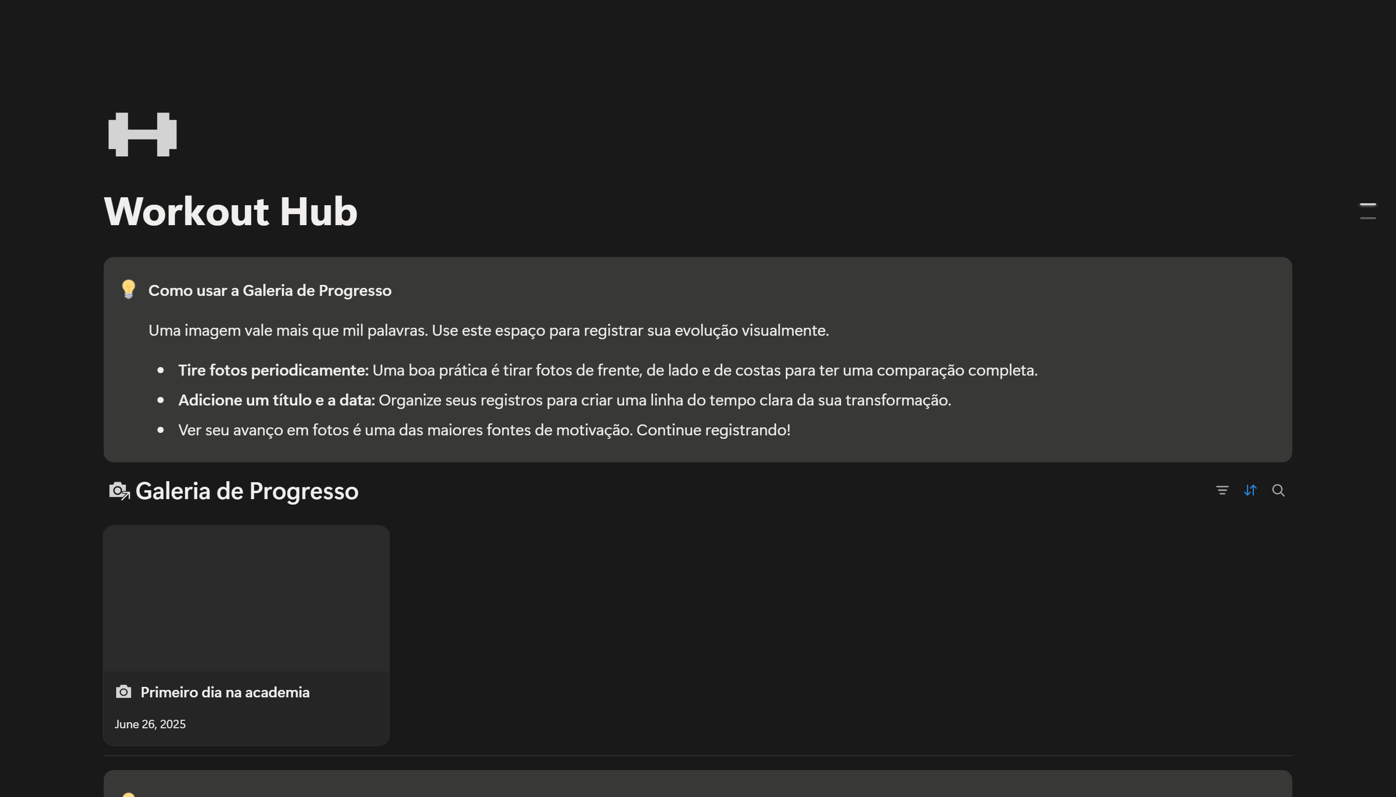 Preview de Workout Hub
